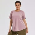 thumbnail image 2 of zbxnLI Women's Plus Size Workout Tops Loose Short Sleeve Quick Dry T-Shirt Crew Neck Athletic Tees, 2 of 7