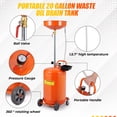 thumbnail image 3 of GARVEE Réservoir d'Huile Usée, Réservoir de Changement d'Huile Usée à Air de 20 Gallons, Portable avec Entonnoir de 15 Pouces et Roues, Hauteur Réglable 38-65 Pouces, Orange, 3 of 9