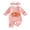 Red, variant on Cenuakty Baby Girls Fall Romper Highland Cow Print Long Sleeve Round Neck Ribbed Jumpsuit with Bow Headband