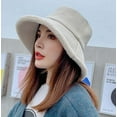 thumbnail image 2 of CoCopeaunt Women PU Bucket Hat Waterproof Casual Fluffy Cozy Fuzzy Lining Girls Students Fisherman Cap, 2 of 6