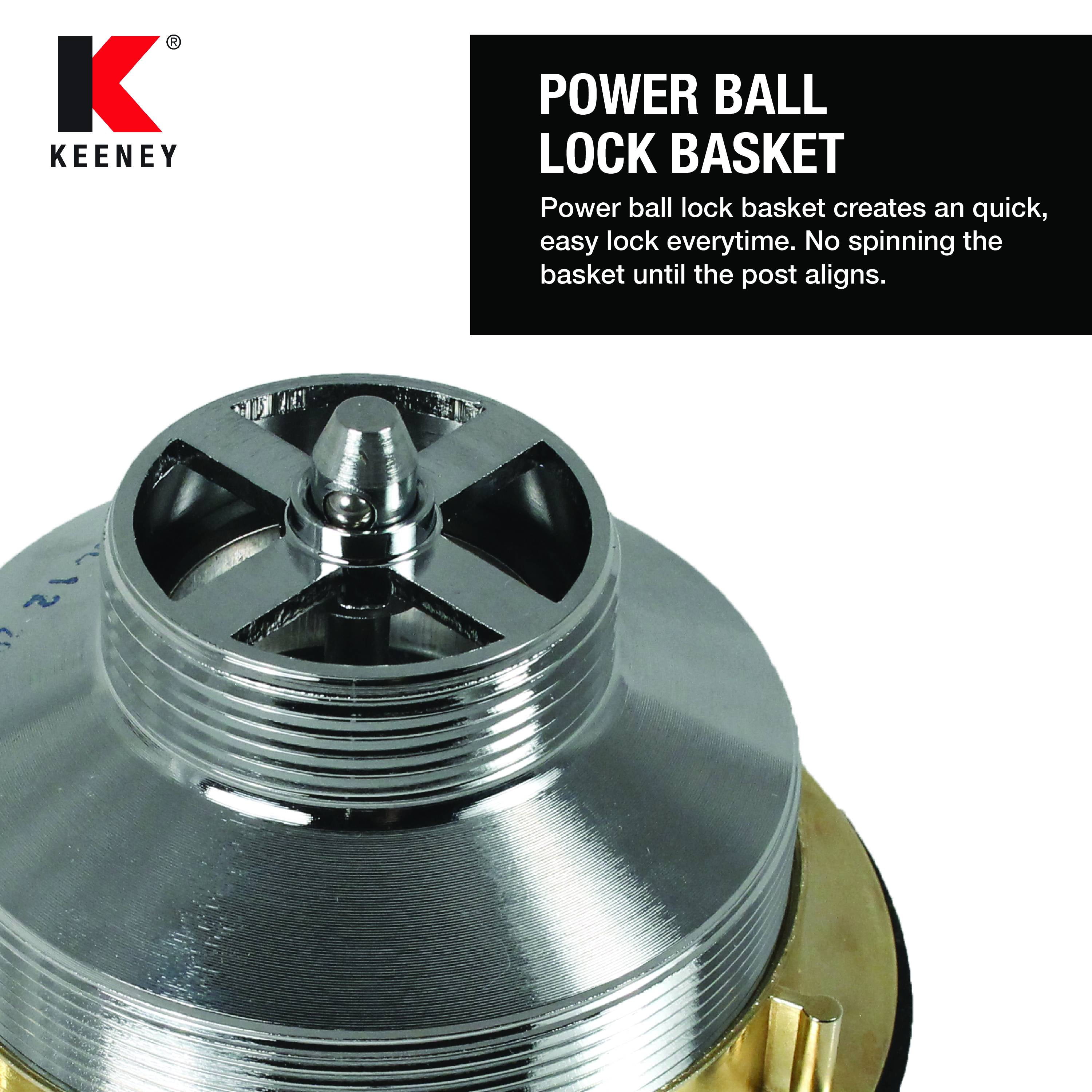 Keeney K1439PC Heavy Duty Kitchen Sink Strainer with Power Ball Basket, Chrome