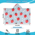 thumbnail image 2 of Strawberry Plants Fruit Flower Hooded Bath Towel，50"x30" for Ages 3 To 12 Kids, Quick Dry Lightweight Soft Microfiber Hood Beach Towel Cover Up for Kids, 2 of 7