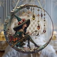 thumbnail image 6 of 8x8 inch Charming Moonlight Witch Acrylic Stained Glass Window Hanging Sun Catcher Decor Stained Panel Hangings Wall Art Decor, for Friends and Family (Moonlight Witch), 6 of 11