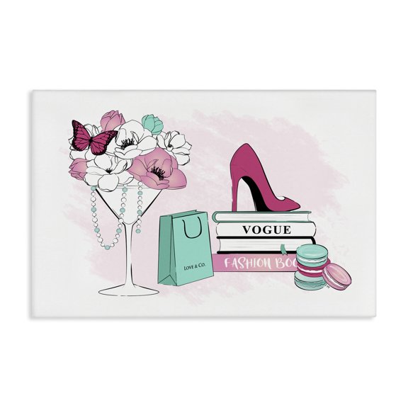 Stupell Industries Contemporary Fashion Books Scene Canvas Art, 24 x 16, by Martina Pavlova