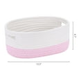 thumbnail image 3 of REGALWOVEN Woven Storage Basket with Handle, Shelf Closet Storage Organizer Bin for Blankets, Clothes, Shoes Pink 12.2*8*5in, 3 of 6