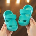thumbnail image 2 of Hessimy Kids Slides Teens Non-Slip Cushioned Thick Sole Slippers Open-Toe Sandals Solid Color Letter Prnted Home Beach Pool Shower Shoes orthopedic slippers kids(Mint Green,7), 2 of 5