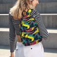 thumbnail image 5 of Yiaed Colorful Sharks Print Print Laptop Backpack Travel Canvas Backpack Vintage Aesthetic Backpack for School Knapsack Backpack Backpack for School-Medium, 5 of 5
