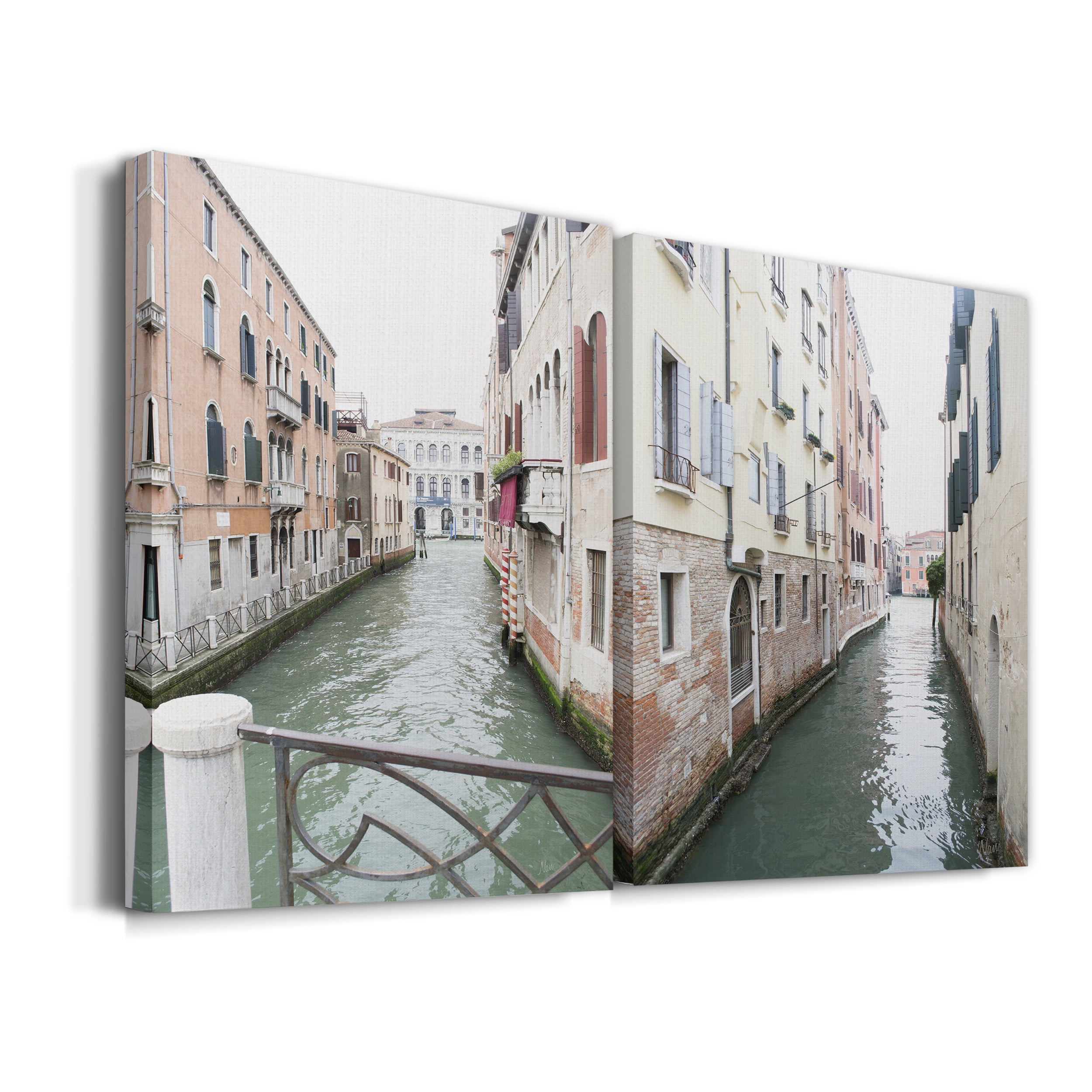 Venice Canal I Premium Gallery Wrapped Canvas - Ready to Hang - Set of 2 - 8 x 12 Each