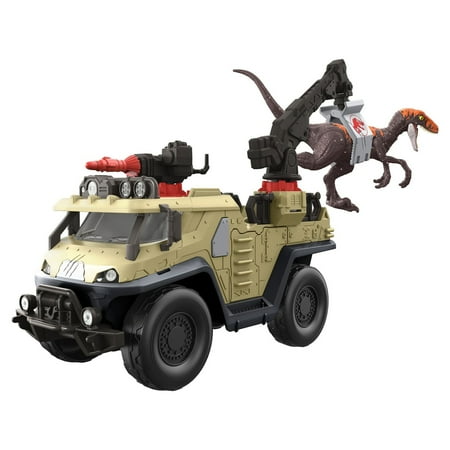 UPC: 0887961938616 | Jurassic World Dominion Capture and Crush Truck with Velociraptor Action Figure Toys