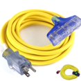 thumbnail image 5 of 12 Gauge Power Extension Cord Heavy Duty Indoor/Outdoor 12 3 Extension Cord 25 ft 12/3 Triple Outlet 3 Prong with Lighted Ends Power Your Major Appliances 1875 watt 25 ft Triple Tap Yellow, 5 of 16