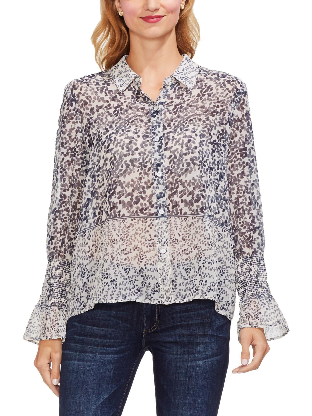 Vince Camuto - Vince Camuto Womens Smocked Flare Sleeves Blouse ...