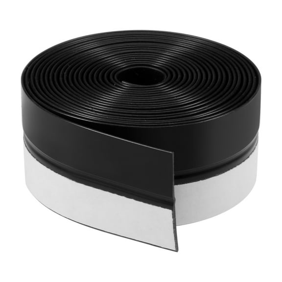 Unique Bargains 1'(25mm) Width 2M Long Weather Stripping Frameless Door Bottom Seal Black