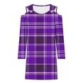 thumbnail image 4 of Sevevn Dresses for Women Women's Breast Printed Long Sleeve Suspender Off Shoulder Dress Christmas Gift, 4 of 5