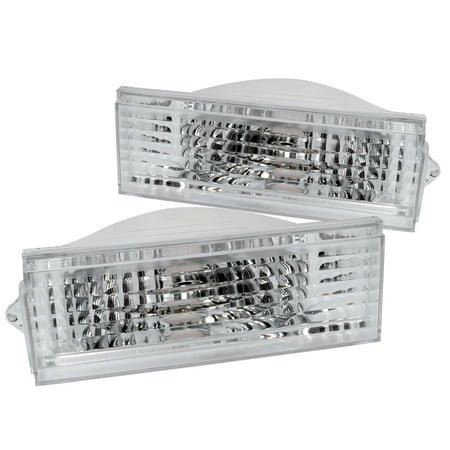 Truck Signal Parking Lamp (Spec-D Tuning 1984-1996 Jeep Cherokee Bumper Signal Lights Parking Lamps Chrome/ Clear 84 85 86 87 88 89 90 91 92 93 94 95 96 (Left +)