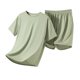 thumbnail image 2 of Pijama fino para hombre, conjunto de pijama para estar en casa, pantalones cortos holgados de manga corta, conjunto de pijama para hombre, conjunto de dos piezas, 2 of 9