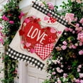 thumbnail image 5 of Happy Valentine''s Day Home Decorative Love House Flag, Garden Yard Red Pink Buffalo Check Plaid Hearts Wreath Outside Decor, Spring Farmhouse Outdoor Large Burlap Decoration Double Sided 28x40, 5 of 5