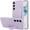 Purple, variant on Designed for Samsung Galaxy S24 Case with Strap Silicone Love Heart Phone Cover for Women Wristband Kickstand Full Body Protective Slim Case for Galaxy S24 2024-Dark Green
