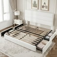 thumbnail image 5 of Amolife Queen Size Storage Platform Bed Frame with 4 Drawers & Upholstered Velvet Slat Headboard, White, 5 of 12