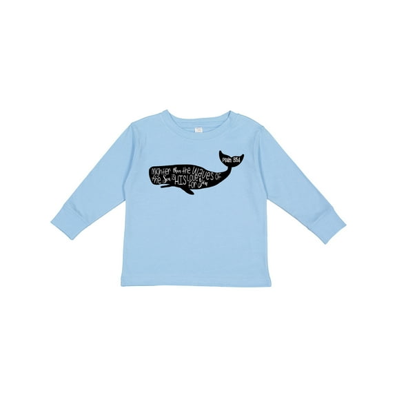 Inktastic Whale Psalms 93:4 Boys or Girls Long Sleeve Toddler T-Shirt