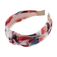 thumbnail image 5 of Unique Bargains 1 Pc Exquisite Printed Crumpled Knot Headband Wine Red, 5 of 6