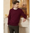 thumbnail image 3 of Kallspin Men’s Wool Blend Crew Neck Cable-Knit Pullover Sweaters (Burgundy, Medium), 3 of 8