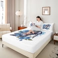 thumbnail image 4 of Feelyou Girl High Heel Twin Sheet Sets, Blue Rose Floral Bedding, 3-Piece, 4 of 7