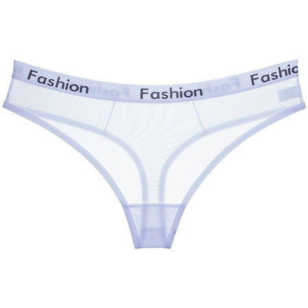 Xiaoxatg Sexy Panties for Women Ladies Sexy Transparent Net Panties Letters Printed Low Waist Seamless Women s Briefs Thong Glow in The Dark Lingerie