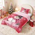thumbnail image 2 of Manfei Snowman Comforter Set Twin, Pink, 2 Piece, 2 of 6