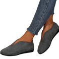 thumbnail image 5 of Slip On Flats Shoes for Women Comfortable Faux Suede Round Toe V Cut Casual Ballet Flats Soft Loafers Nurse Walking Shoes Lightweight Breathable Boat Shoes for Office Work, 5 of 6