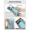 thumbnail image 3 of Miroddi Magsafe Phone Waller, Magnetic Card Holder Compatible for iphone 16/15/14/13/12, Slim Leather, RFID Blocking, Fit 7 Cards, Light Blue, 3 of 8