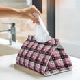 thumbnail image 4 of Rocae Pink Heart Plaid Print Long Tissue Box Lid Durable Leather Tissue Box Lid Can Be Used as Modern Home Decoration, 4 of 9
