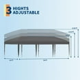 thumbnail image 3 of Arigeas 10'x30' Pop Up Canopy Tent, Easy Outdoor Sun Shade Shelter with Adjustable Height & Portable Roller Bag, 3 of 7