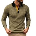 thumbnail image 2 of Gfyviroh Men's Pullover Shirt Vintage Geometric Jacquard Trendy Collared Shirts Slim Fit Long Sleeve Business Dress Shirt, 2 of 5