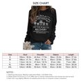 thumbnail image 5 of Sudadera informal para mujer, decoración estampada, manga larga, cuello redondo, Top de poliéster para todas las estaciones, Top negro, palabras blancas XXL, 5 of 5