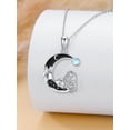 thumbnail image 4 of Dorunmo Lion Necklace 925 Sterling Silver Lion Pendant with Black Crescent Moon Necklace Gothic Jewelry Halloween Gifts for Women, 4 of 6