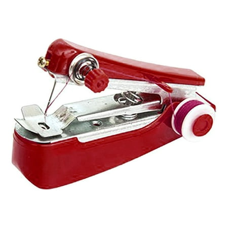 Mfigree Portable Stapler Machine Cordless Needlework Manual Mini Home Handheld Sewing Clothing Travel Use Cloth Multifunction for Thread Random Fabric