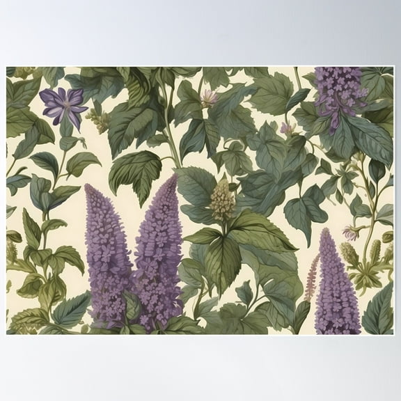 Anise Hyssop, Vintage Poster Wall Art, Modern Wall Decor For Living Room Bedroom, 8x12 UNFRAMED