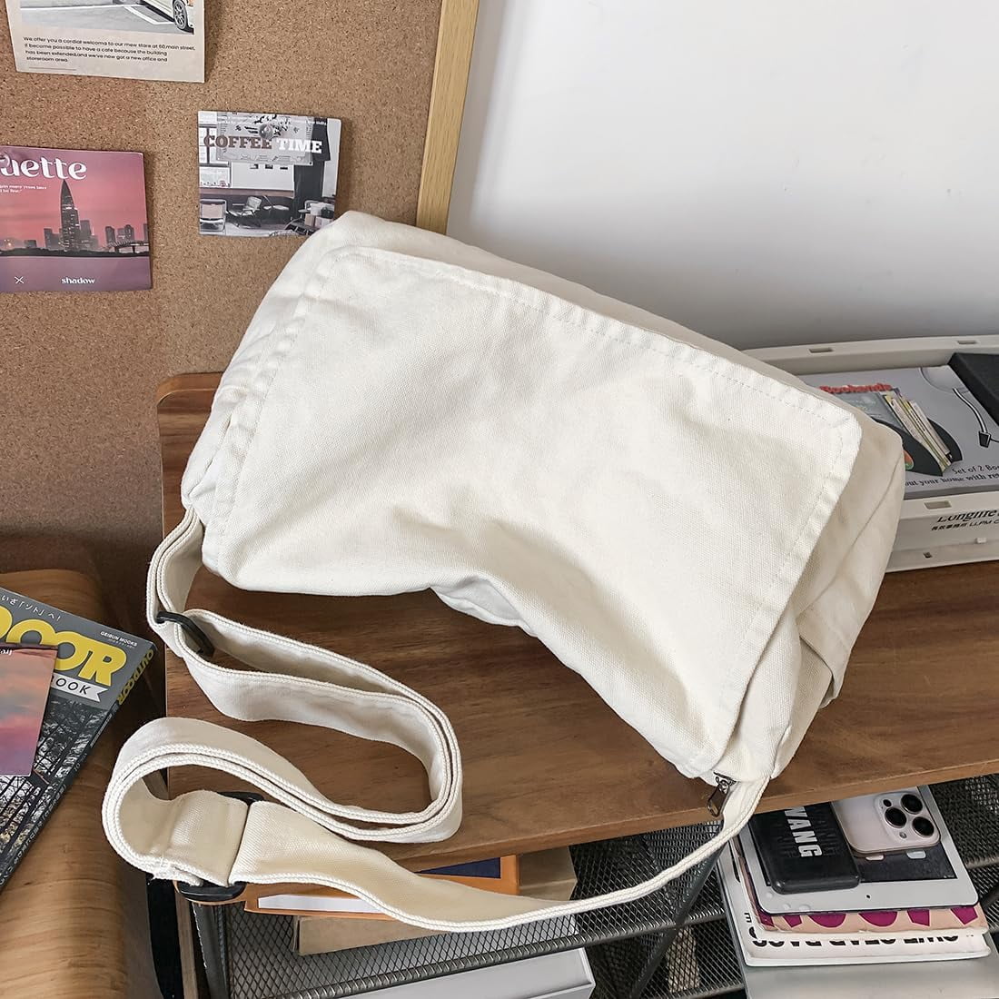 Messenger Bag for Women Men Satchel Bag Canvas Crossbody Shoulder Bag Casual Sling Bag