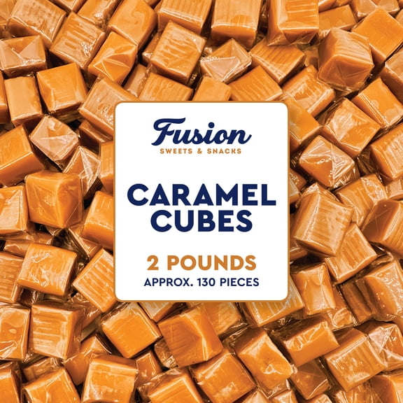 Caramel Cubes Candy Individually Wrapped 150 Pieces 2 Pounds, Soft Chewy Caramel Squares Candy, Bulk Caramel for Melting, Baking & Snacking, Holiday Gift Bag Filler