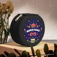 thumbnail image 6 of Yiaed Happy Mardi Gras Print Travel Jewelry Case Bridesmaid Gift Boxes Jewelry Travel Organizer Small Round Jewelry Box Mini Storage-Black, 6 of 7