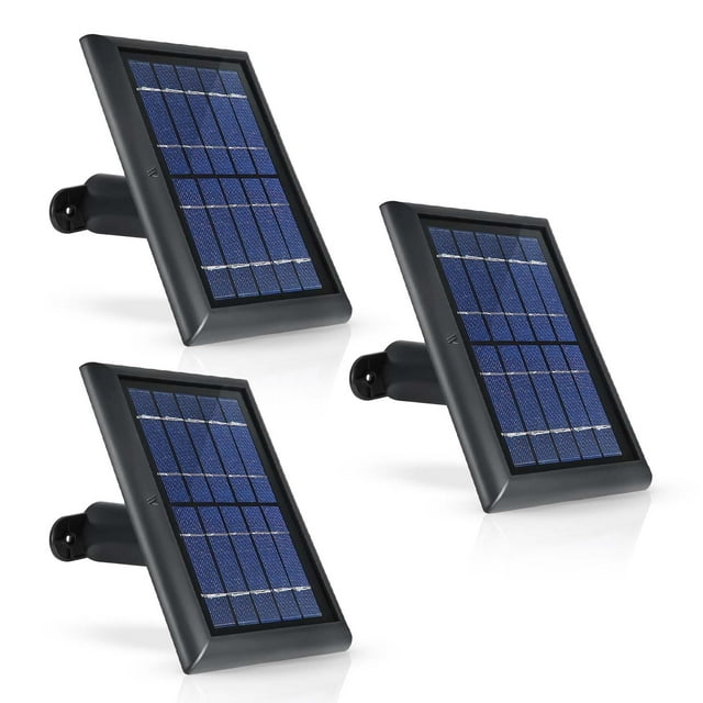 Wasserstein Solar Panel Compatible with Ring Spotlight Cam Battery and Ring Stick Up Cam Battery (3 Pack, Black) - Camera Not Included