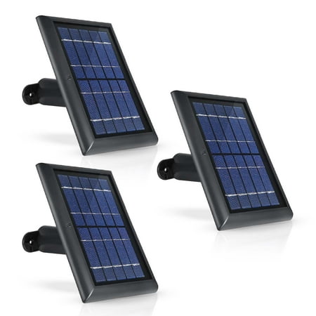 Wasserstein Solar Panel with Internal Battery Compatible with Blink Outdoor, Blink XT and Blink XT2 Outdoor Camera (3 Pack, Black) - Camera Not Included