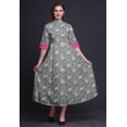 thumbnail image 2 of Bimba Floral Ladies Button Down Print Dress A-Line Cocktail Party Shirt Dress-Small, 2 of 5