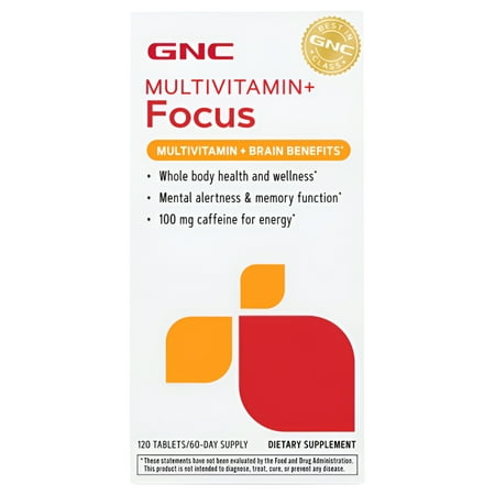 GNC Multivitamin+ Focus + Brain Benefits* - 120 Tablets (60 Servings)