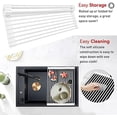 thumbnail image 3 of Roll Up Over The Sink Dish Drying Rack Silicone Wrapped Foldable, Heat-Resistant, Anti-Slip Sink Rack Multipurpose Dish Drainer for Kitchen Sink Counter - White, 17.5" x 11", 3 of 9