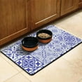 thumbnail image 3 of Boho Retro Floral Pet Feeding Mat-Abstract Art Pattern Absorbent Pet Placemat for Food and Water Bowl, with Waterproof Rubber Backing, Quick Dry Water Dispenser Mat for Dog and Cat (17"x30"), 3 of 7