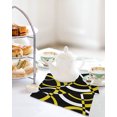 thumbnail image 4 of Yellow Geometric Kitchen Dish Towels for Drying Dishes Set of 3, Modern Abstract Simple Lines Black Waffle Weave Microfiber Hand Tea Bathroom Towels Quick Dry & Absorbent Towel 12x12, 4 of 7