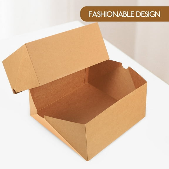 GOOHOCHY 6Pcs Brown Kraft Paper Boxes for present Packing and Storage 20X20X10CM