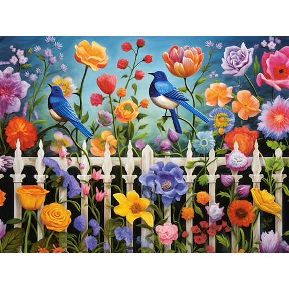 jigsaw Puzzles 50 pieces for adults Birds flowers fences Formation wooden Challenging Puzzles Perfect for Game Nights 7.9'' x 5.9''