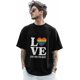 thumbnail image 1 of T-Shirts for Men, Love Words Crew Neck Cotton T-Shirt Men's Short Sleeve Colorful Striped Heart, 1 of 8